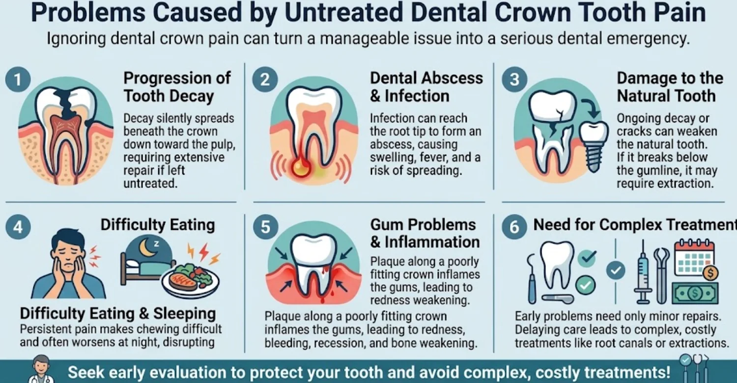 Causes Dental Crown Tooth Pain2